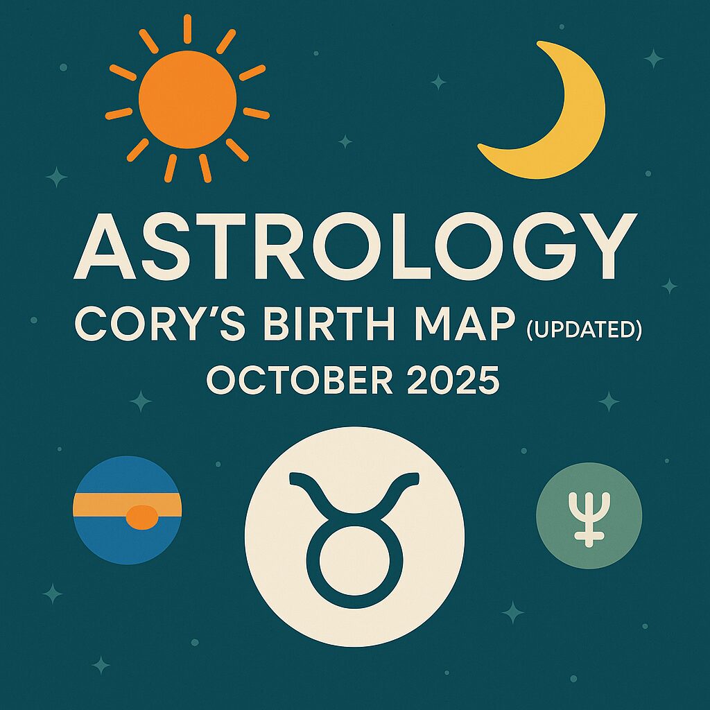 Astrology: Cory’s Birth Map (Updated) — October 2025